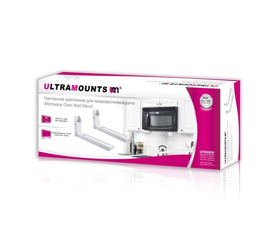  Кронштейн для СВЧ Ultramounts UM 888W белый макс.30кг настенный фиксированный 