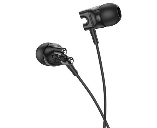  Наушники внутриканальные Borofone BM72 Majestic, пластик, микрофон, кнопка ответа, 1.2 м, цвет: чёрный (1/1000) 