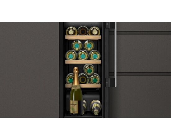  Встраиваемый винный шкаф NEFF KU9202HF0 под столешницу, 30см, цифровой дисплей, электронное управление, регулировка температуры с индикацией 