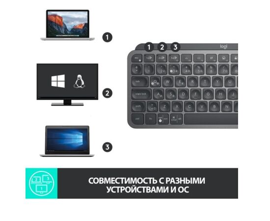  Клавиатура LOGITECH MX Keys Mini Minimalist Wireless Illuminated Keyboard графит 920-010501 